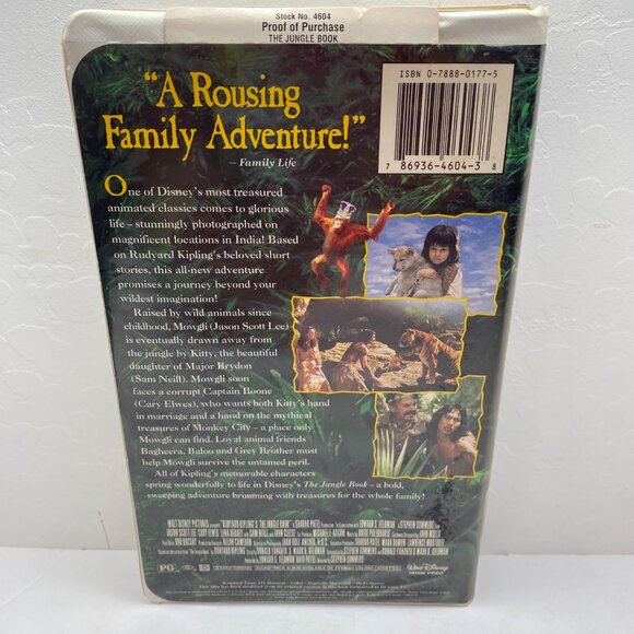 Vintage 1994 Disney's Rudyard Kipling's The Jungle Book VHS Tape Clamshell CAse - Picture 2 of 9